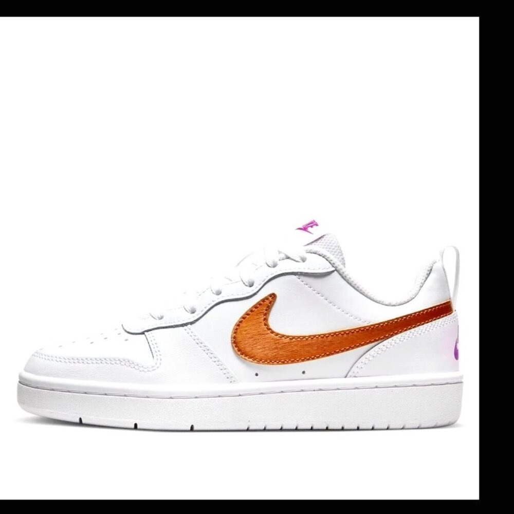 Nike Court Borough Low 2 SE (GS) Sneakers – White Metallic Copper – Youth 3.5Y